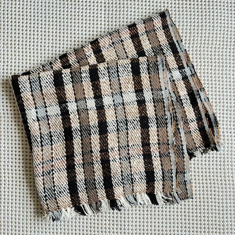 Gara-bou Blanket Stole Kabe 100×190cm (Twill Plaid - Brown)