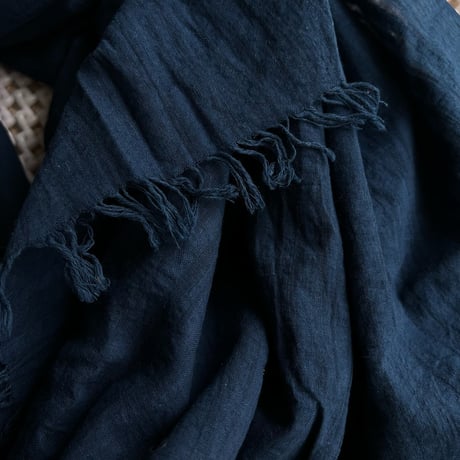 #56 Stripe Khadi Shawl & Free Cloth (Indigo)