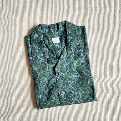 #100 Khadi Printed Bowler Shirts Regular (Nerium Green)
