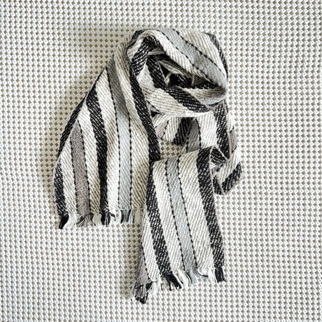 Gara-bou Muffler Stole Kabe 22×190cm (Twill Stripe - Light Gray)