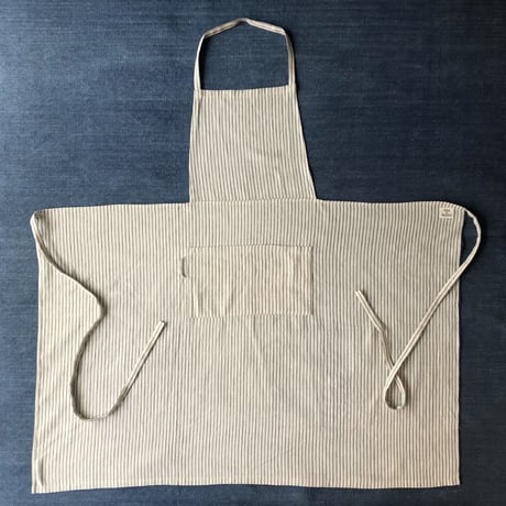 Organic Khadi Full Apron (Charcoal Pin Stripe)