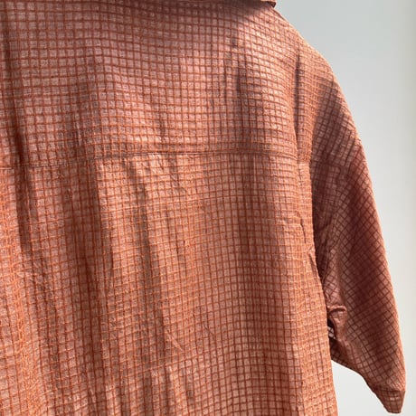 Silk Plaid Bowler Shirts Regular (Brown)