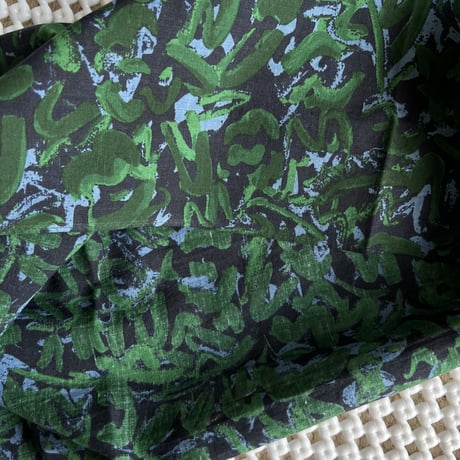 #100 Khadi Printed Stole (Nerium-Green)