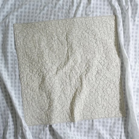 Katab Fabric #Ivory - Black Stitch (55x55)