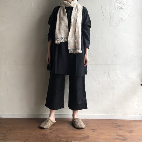 Gara-bou Muffler Stole Kabe 22×200cm (R. Pin Border Red)