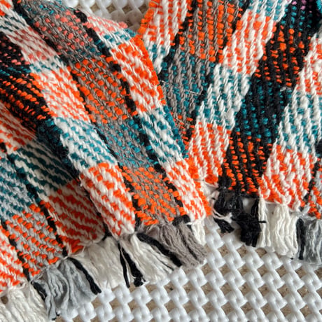Gara-bou Muffler Stole Kabe 22×190cm (Twill Plaid - Orange)