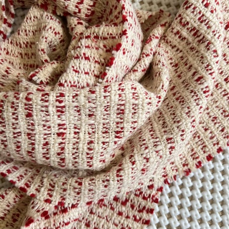 Gara-bou Muffler Stole Kabe 22×200cm (R. Pin Border Red)