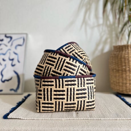 Rettai Olai Open Basket 3sizes (Natural Black)