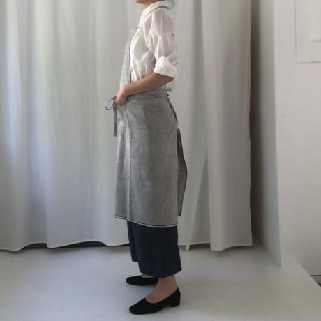 Organic Khadi Full Apron (Brush Gray)