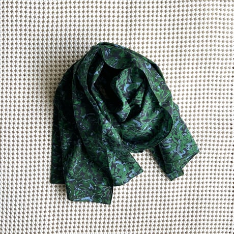 #100 Khadi Printed Stole (Nerium-Green)