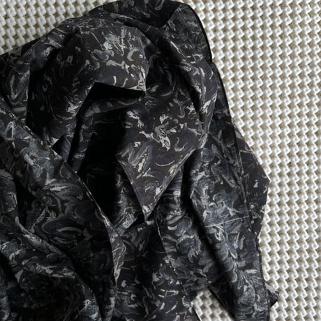 #100 Khadi Printed Stole (Nerium-Charcoal)