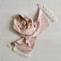 Gara-bou Muffler Stole Kabe 22×200cm (R. Pin Border Red)