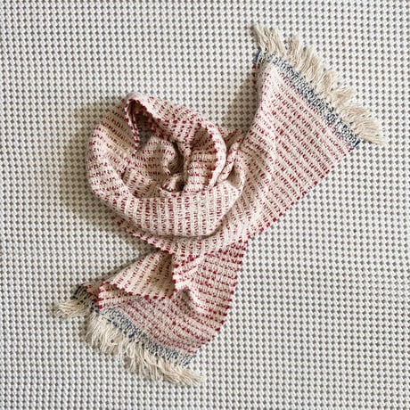 Gara-bou Muffler Stole Kabe 22×200cm (R. Pin Border Red)