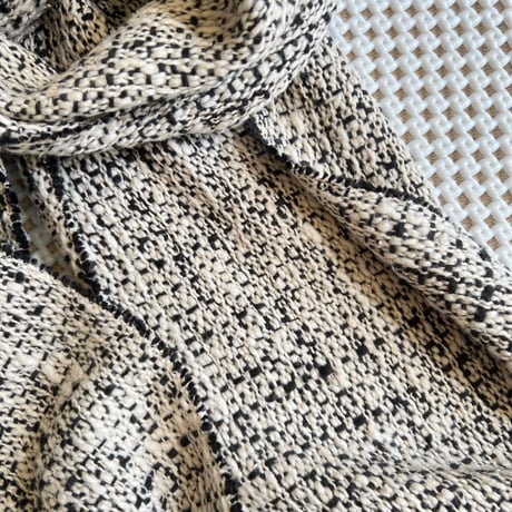 Gara-bou Muffler Stole Kabe 22×200cm (R. Ivory Black)