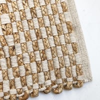 Jute Cotton Checkered Rug 100x140