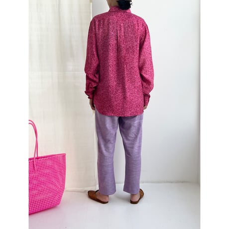 Bamboo Silk Printed Shirts (Pink / 2sizes)
