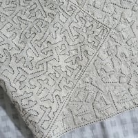 Katab Fabric #Ivory - Black Stitch (55x55)