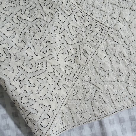 Katab Fabric #Ivory - Black Stitch (55x55)