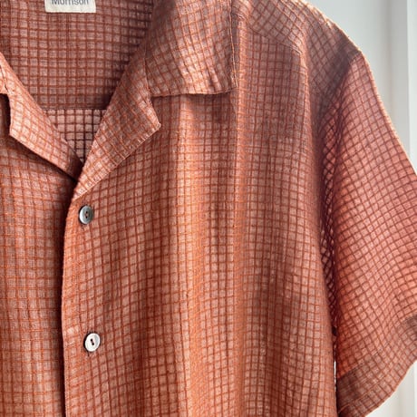 Silk Plaid Bowler Shirts Regular (Brown)