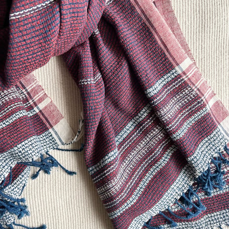 Organic Khadi Basket Bath Towel (Wine)