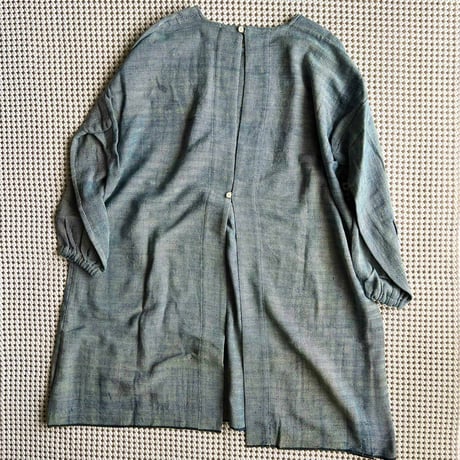 Organic Khadi Coverall Apron (Herringbone Indigo)