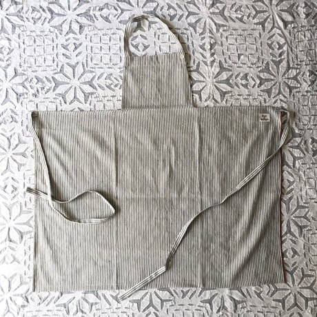 Organic Khadi Kid's Full Apron ( Indigo Selvedge / Indigo Hickory / Charcoal Pin Stripe )