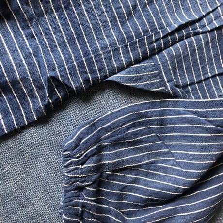 Organic Khadi Coverall Apron (Indigo pin stripe)