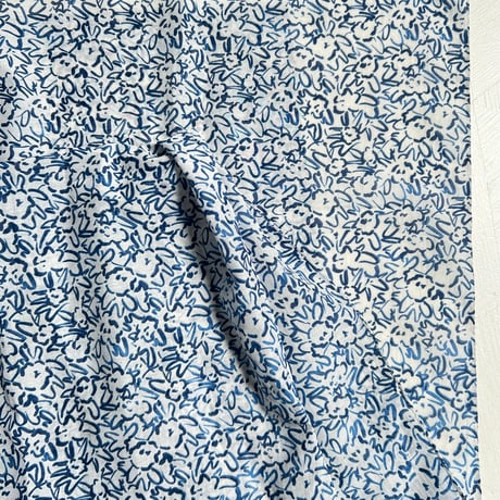 Silk Cotton  Printed Stole (Mini Nerium-Blue 55x180)