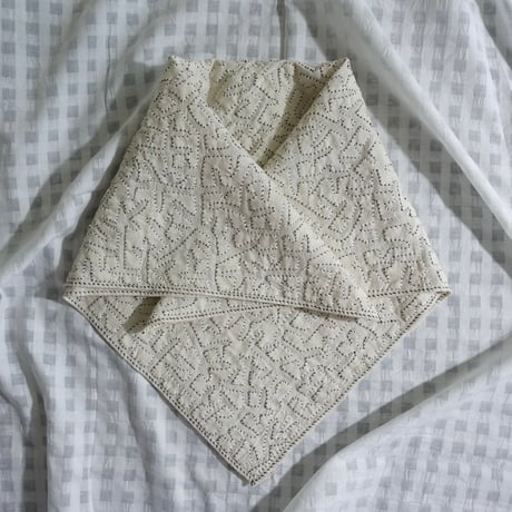 Katab Fabric #Ivory - Black Stitch (55x55)