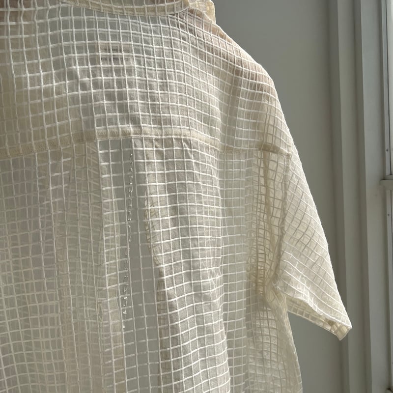 スノアンドモリソン　Silk Plaid Bowler Shirts ベージュ Suno&Morrison Silk Plaid Bowler Shirts - Beige