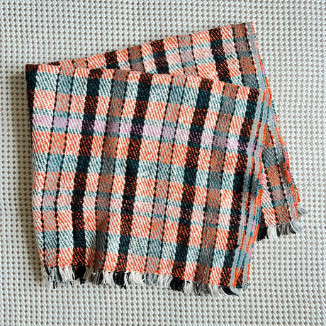 Gara-bou Blanket Stole Kabe 100×190cm (Twill Plaid - Orange)