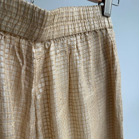 Silk Plaid Pant (Beige)