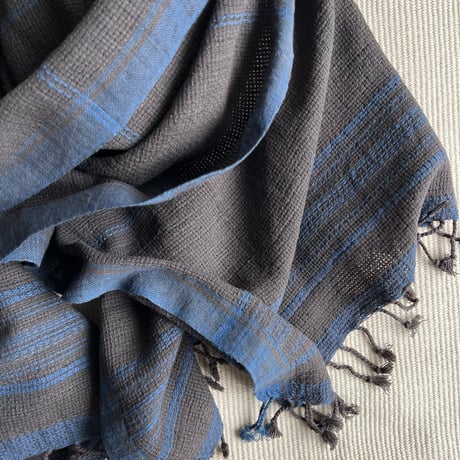 Organic Khadi Basket Bath Towel (Iron Black)