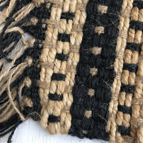 Jute Square Patterned Rug 100x140