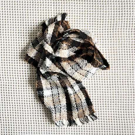 Gara-bou Muffler Stole Kabe 22×190cm (Twill Plaid - Brown)
