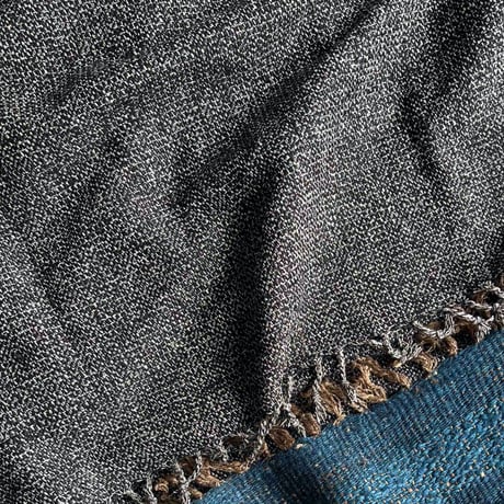 Silk Cotton Tweed Throw #Monochrome 2sizes
