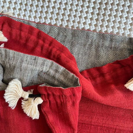 OG Khadi Drawstring Bag (Arizalin Red)