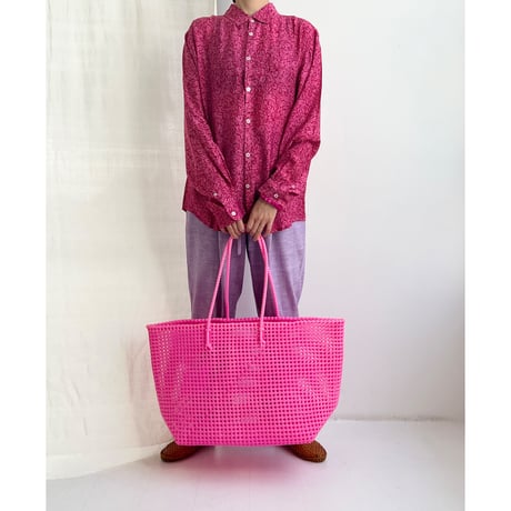 Bamboo Silk Printed Shirts (Pink / 2sizes)