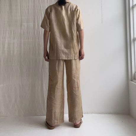 Silk Plaid Pant (Beige)