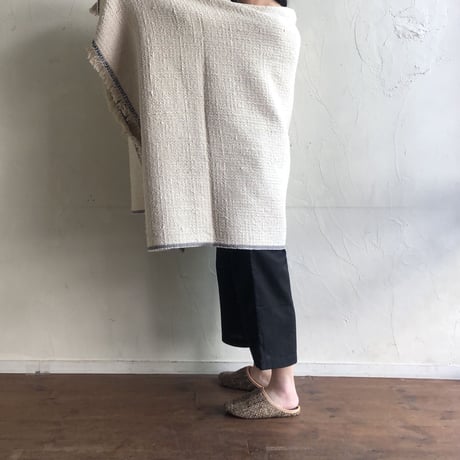 Gara-bou Blanket Stole Kabe 100×190cm (Twill Plaid - Brown)