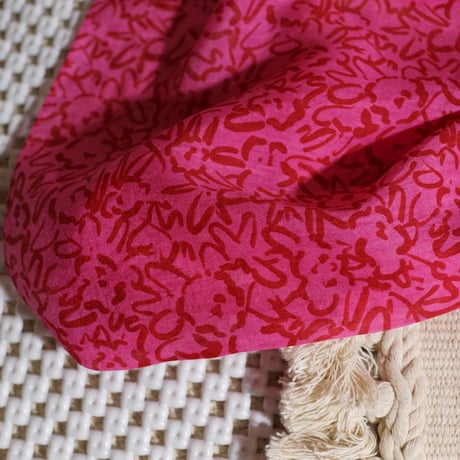 Silk Cotton Printed Stole (Mini Nerium-Pink 55x180)