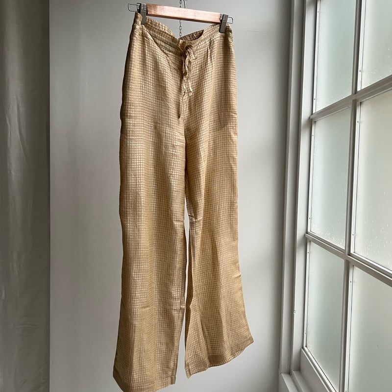 KROMALUDI スノアンドモリソン silk plaid 繰り返し pant