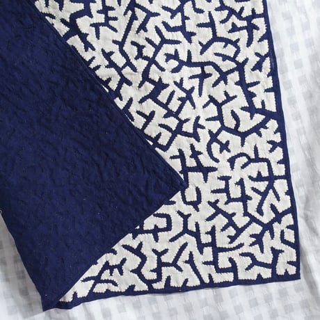 Katab Fabric #Navy - Ivory Patch (55x55)