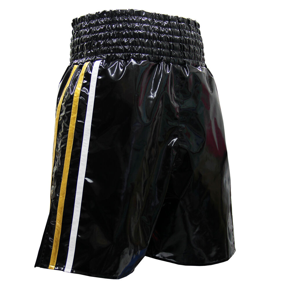 【エナメル生地のボクシングトランクス】黒×青１枚、黒×水色 １枚 エナメルの裏地がついて存分にツルツルテカテカの光沢感をお