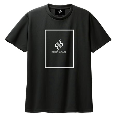 RONER SPORT "minimal box logo" T-shirt BLACK WHITE