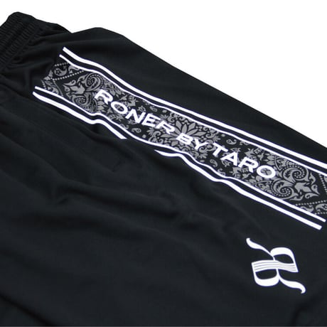 RONER SPORT dry logo "Paisley"DRY shorts　BLACK／GRAY