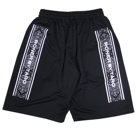 RONER SPORT dry logo "Paisley"DRY shorts　BLACK／GRAY