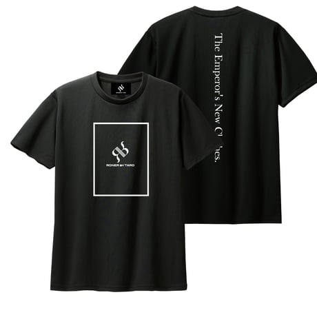 RONER SPORT "minimal box logo" T-shirt BLACK WHITE