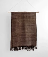 シルクウールショール 黒茶ヘリンボーン