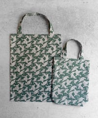 トートバッグ  緑鳥